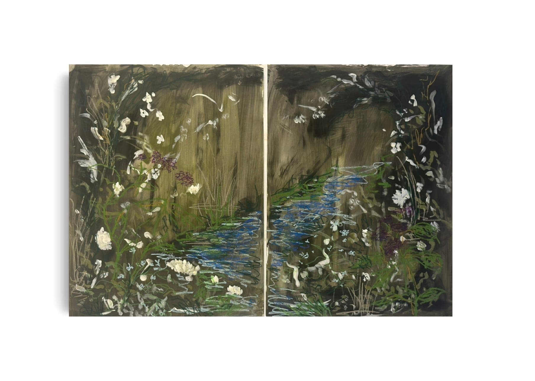 Where the Water Wanders - Diptych on Paper